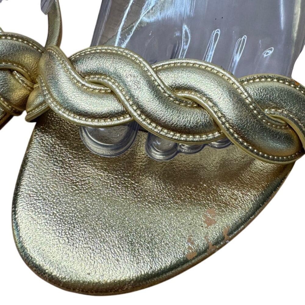 Stuart Weitzman Dancer Twistie Gold Metallic Brai… - image 3